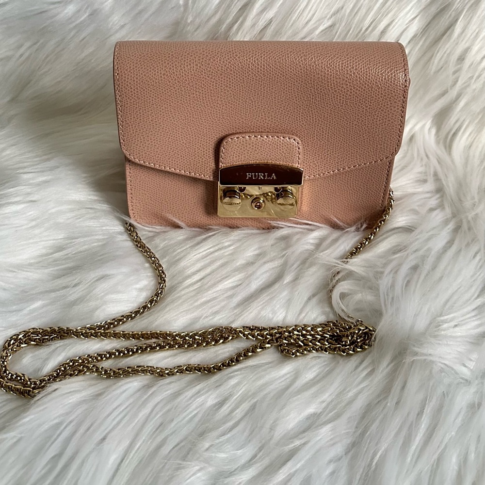 Furla Blush Leather Crossbody Bag